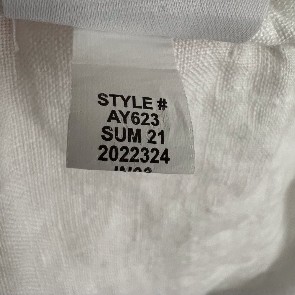 J Crew Baird McNutt White Dress Roll Sleeve Coastal Preppy Irish Linen Large - Picture 5 of 9